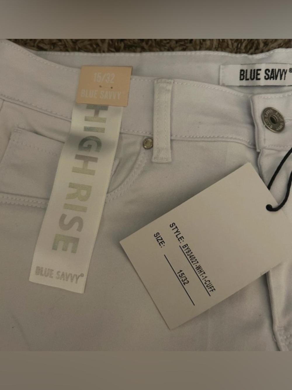 NWT- 31 Blue Savvy white high-rise straight leg festival jeans - Picture 2 of 4